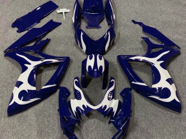 Dark Blue & White Design 2006-2007 Suzuki GSXR 600-750 Motorcycle Fairings