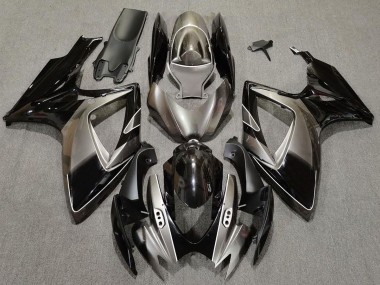 Dark Silver and Black 2006-2007 Suzuki GSXR 600-750 Motorcycle Fairings