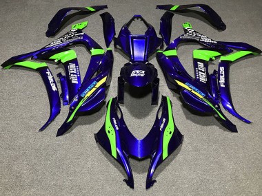 Deep Blue Trickstar 2016-2019 Kawasaki ZX10R Motorcycle Fairings