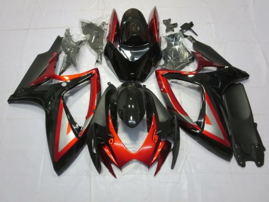 Deep Red Black 2006-2007 Suzuki GSXR 600-750 Motorcycle Fairings