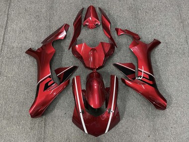 Deep Red & Black and White accents 2015-2019 Yamaha R1 Motorcycle Fairings