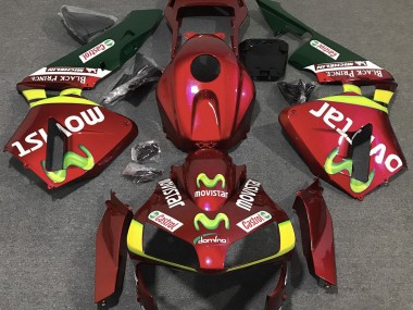 Deep Red Movistar 2003-2004 Honda CBR600RR Motorcycle Fairings