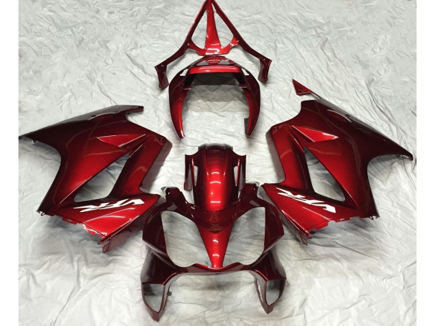 Deep Red Plain 2002-2012 Honda VFR800 Motorcycle Fairings