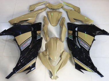 Desert Tan and Black 2013-2018 Kawasaki Ninja 300 Motorcycle Fairings