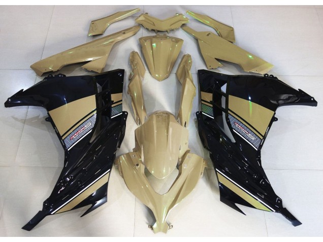 Desert Tan and Black 2013-2018 Kawasaki Ninja 300 Motorcycle Fairings