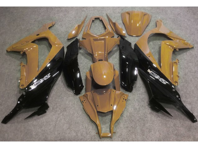 Desert Tan and Black 2016-2019 Kawasaki ZX10R Motorcycle Fairings