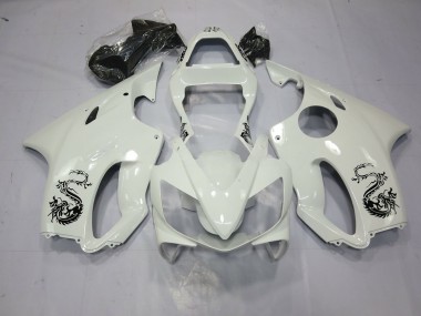 Dragon White 2001-2003 Honda CBR600 F4i Motorcycle Fairings