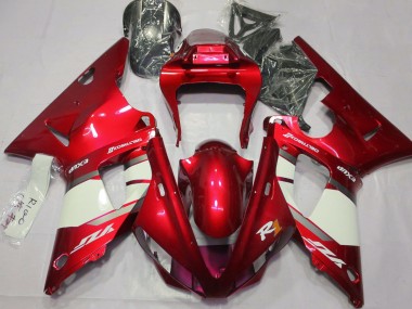 Fire Red & White 2000-2001 Yamaha R1 Motorcycle Fairings