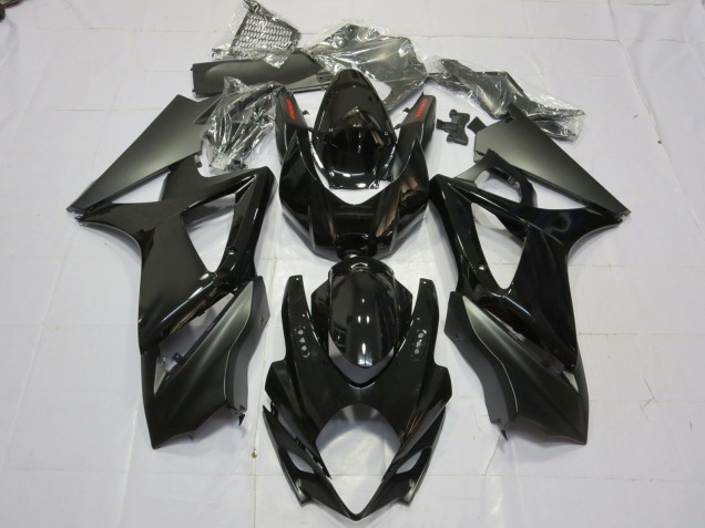 Gloss and Matte Black 2007-2008 Suzuki GSXR 1000 Motorcycle Fairings