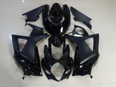 Gloss and Matte Black Plain 2007-2008 Suzuki GSXR 1000 Motorcycle Fairings