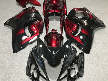 Gloss Black and Deep Red 2008-2019 Suzuki GSXR 1300 Motorcycle Fairings