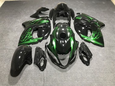 Gloss Black and Green 2008-2019 Suzuki GSXR 1300 Motorcycle Fairings