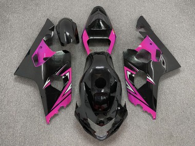 Gloss Black and Pink 2004-2005 Suzuki GSXR 600-750 Motorcycle Fairings