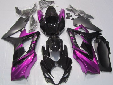 Gloss Black and Pink 2007-2008 Suzuki GSXR 1000 Motorcycle Fairings