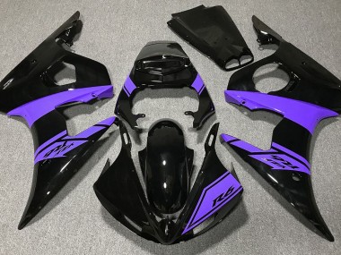 Gloss Black and Purple 2003-2005 Yamaha R6 Motorcycle Fairings