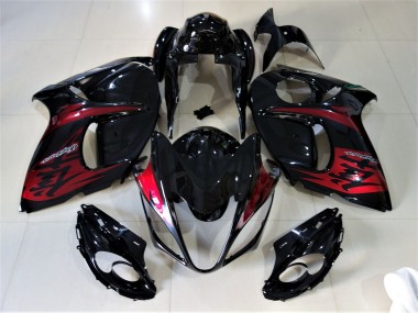 Gloss Black & Candy Red 2008-2019 Suzuki GSXR 1300 Motorcycle Fairings