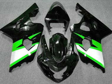 Gloss Black & Green 2004-2005 Suzuki GSXR 600-750 Motorcycle Fairings