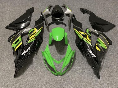 Gloss Black & Green Racing 2013-2018 Kawasaki ZX6R Motorcycle Fairings