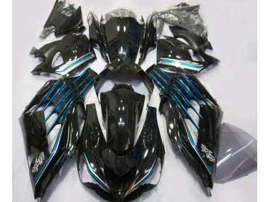 Gloss Black & Light Blue 2012-2019 Kawasaki ZX14R Motorcycle Fairings