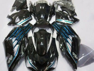 Gloss Black & Light Blue 2012-2019 Kawasaki ZX14R Motorcycle Fairings