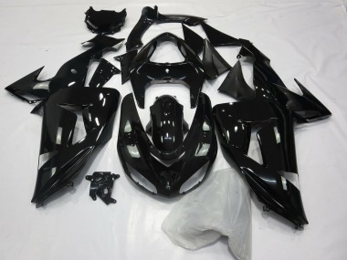 Gloss Black Plain 2006-2007 Kawasaki ZX10R Motorcycle Fairings