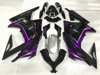 Gloss Black & Purple 2013-2018 Kawasaki Ninja 300 Motorcycle Fairings