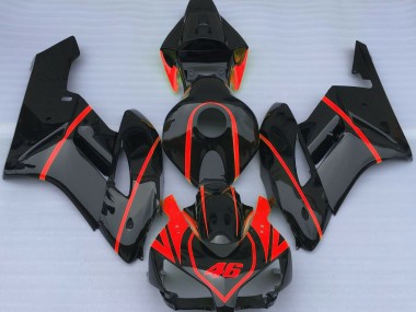 Gloss Black & Red 2004-2005 Honda CBR1000RR Motorcycle Fairings