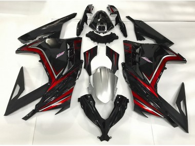 Gloss Black & Red 2013-2018 Kawasaki Ninja 300 Motorcycle Fairings