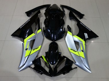 Gloss Black & Silver 2008-2016 Yamaha R6 Motorcycle Fairings