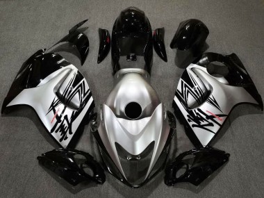 Gloss Black & Silver Design 2008-2019 Suzuki GSXR 1300 Motorcycle Fairings