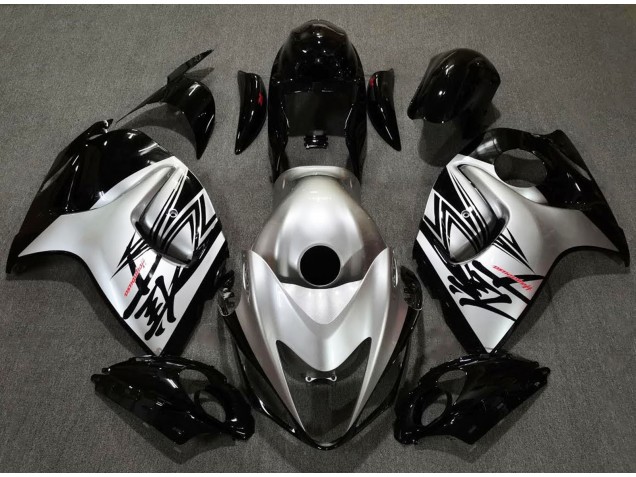 Gloss Black & Silver Design 2008-2019 Suzuki GSXR 1300 Motorcycle Fairings