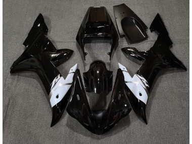 Gloss Black White and Silver 2002-2003 Yamaha R1 Motorcycle Fairings