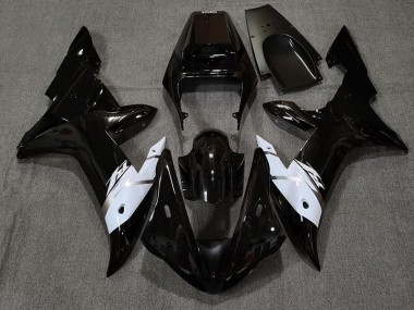 Gloss Black White and Silver 2002-2003 Yamaha R1 Motorcycle Fairings