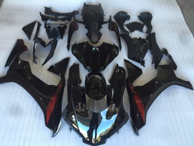 Gloss Black with Red Logo 2015-2019 Yamaha R1 Motorcycle Fairings