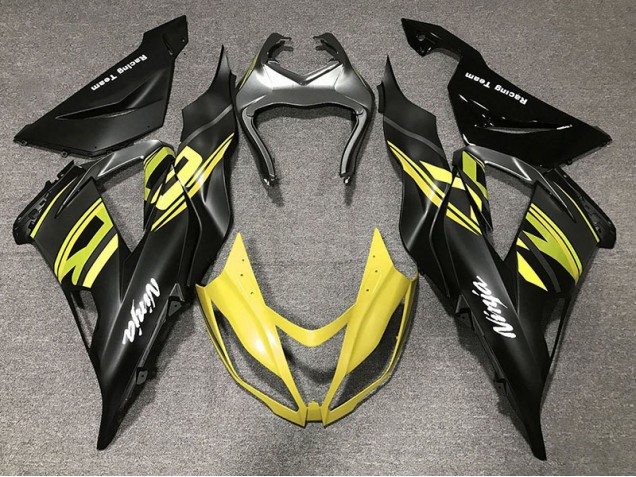 Gloss Black & Yellow 2013-2018 Kawasaki ZX6R Motorcycle Fairings