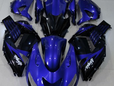 Gloss Blue and Black 2006-2011 Kawasaki ZX14R Motorcycle Fairings