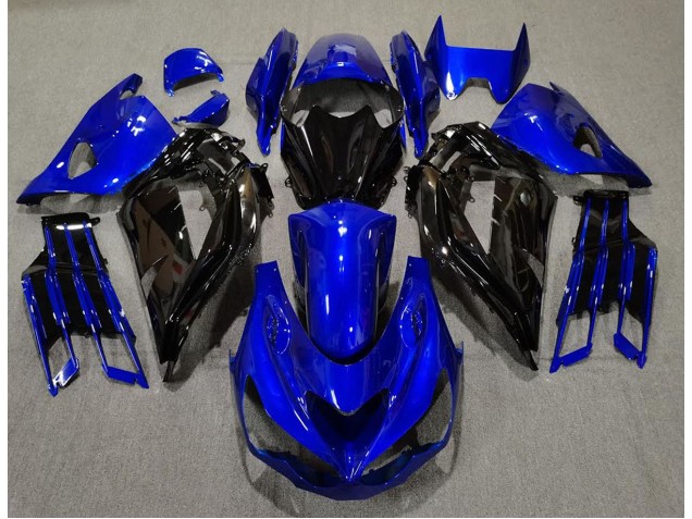 Gloss Blue and Black 2012-2019 Kawasaki ZX14R Motorcycle Fairings