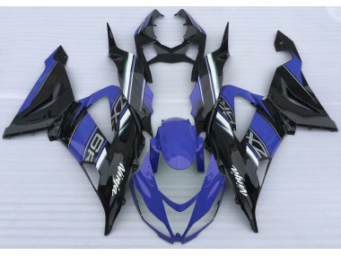 Gloss Blue and Black 2013-2018 Kawasaki ZX6R Motorcycle Fairings