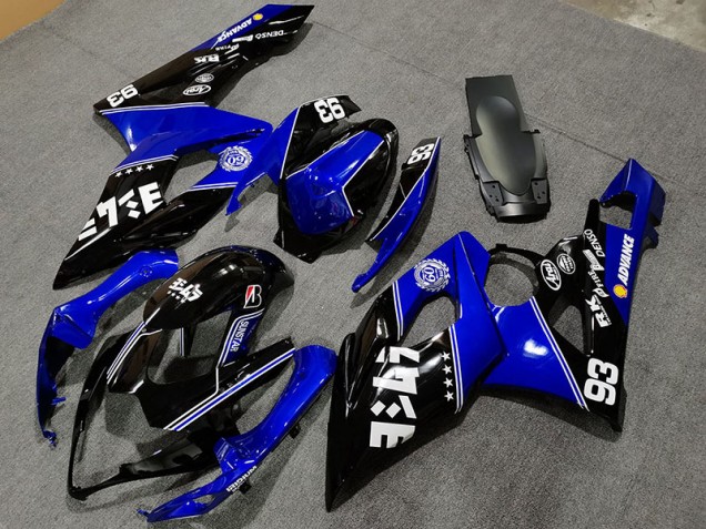 Gloss Blue and Black Custom 2005-2006 Suzuki GSXR 1000 Motorcycle Fairings