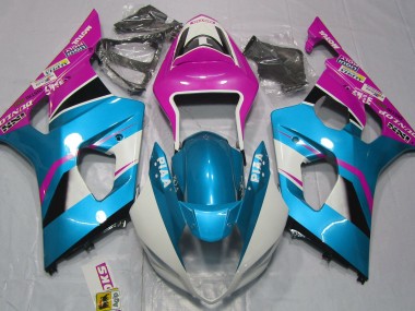 Gloss Blue and Pink 2003-2004 Suzuki GSXR 1000 Motorcycle Fairings