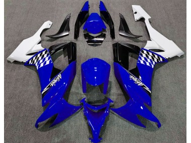 Gloss Blue and White 2008-2010 Kawasaki ZX10R Motorcycle Fairings