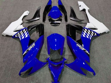 Gloss Blue and White 2008-2010 Kawasaki ZX10R Motorcycle Fairings