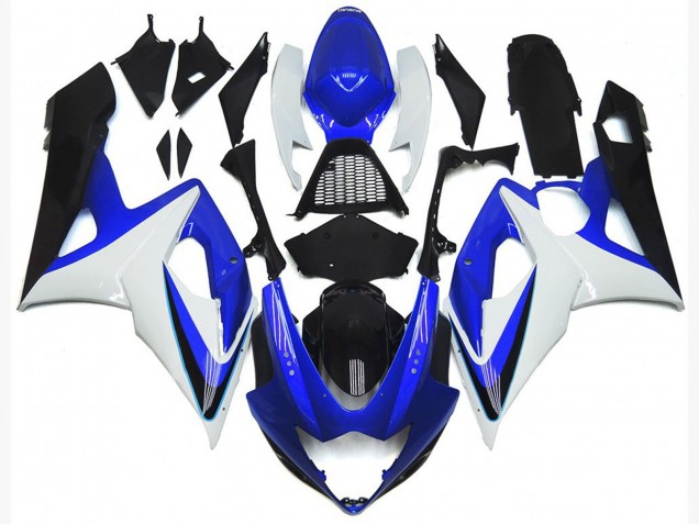 Gloss Blue and White with red logo 2005-2006 Suzuki GSXR 1000 Motorcycle Fairings