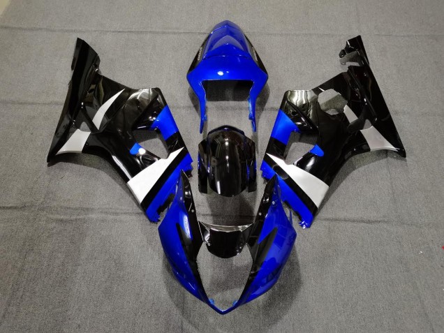 Gloss Blue Black and Silver 2003-2004 Suzuki GSXR 1000 Motorcycle Fairings