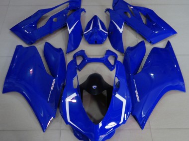 Gloss Blue & White Ducati 1199 Motorcycle Fairings