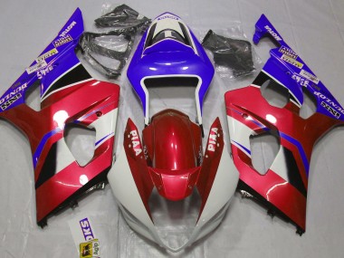 Gloss Candy Red and Blue 2003-2004 Suzuki GSXR 1000 Motorcycle Fairings