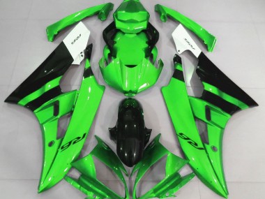 Gloss Green and Black 2006-2007 Yamaha R6 Motorcycle Fairings