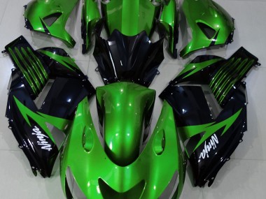 Gloss Green and Black 2006-2011 Kawasaki ZX14R Motorcycle Fairings