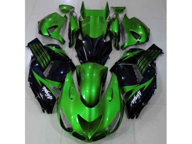 Gloss Green and Black 2006-2011 Kawasaki ZX14R Motorcycle Fairings