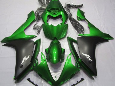 Gloss Green and Black 2007-2008 Yamaha R1 Motorcycle Fairings